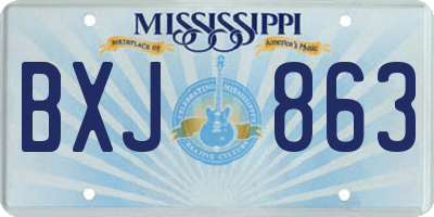 MS license plate BXJ863