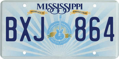 MS license plate BXJ864