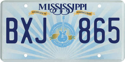 MS license plate BXJ865