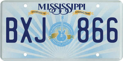 MS license plate BXJ866
