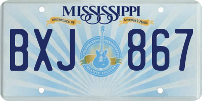 MS license plate BXJ867