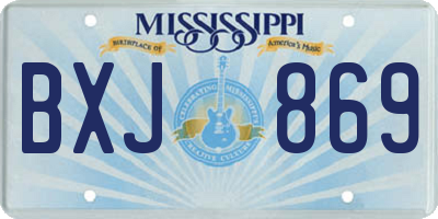MS license plate BXJ869