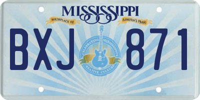 MS license plate BXJ871