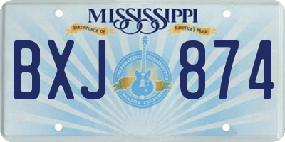 MS license plate BXJ874