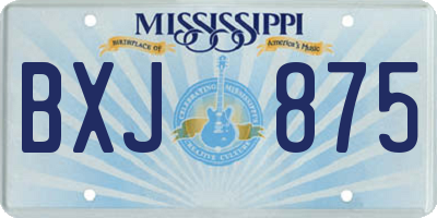 MS license plate BXJ875