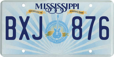 MS license plate BXJ876