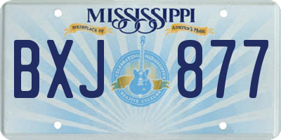 MS license plate BXJ877