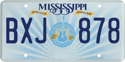 MS license plate BXJ878