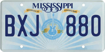 MS license plate BXJ880