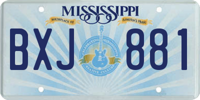 MS license plate BXJ881