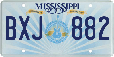 MS license plate BXJ882