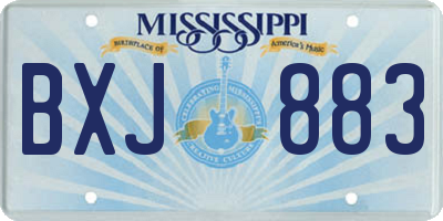MS license plate BXJ883