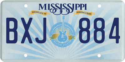MS license plate BXJ884