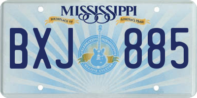 MS license plate BXJ885