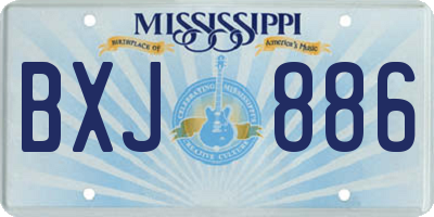 MS license plate BXJ886