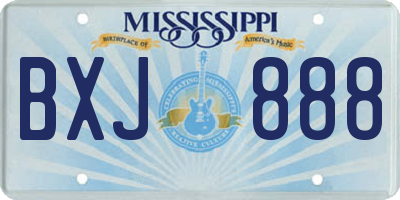 MS license plate BXJ888