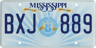 MS license plate BXJ889