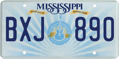 MS license plate BXJ890