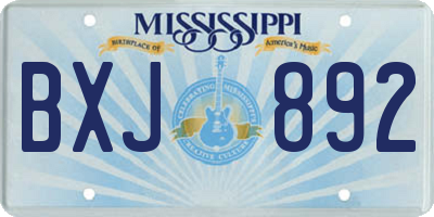 MS license plate BXJ892