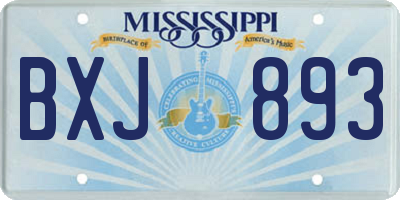 MS license plate BXJ893