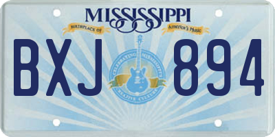 MS license plate BXJ894
