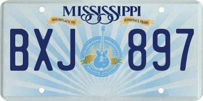 MS license plate BXJ897