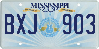 MS license plate BXJ903