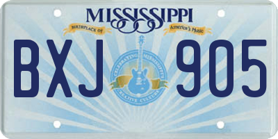 MS license plate BXJ905
