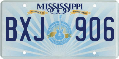 MS license plate BXJ906
