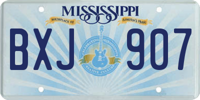 MS license plate BXJ907