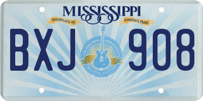 MS license plate BXJ908