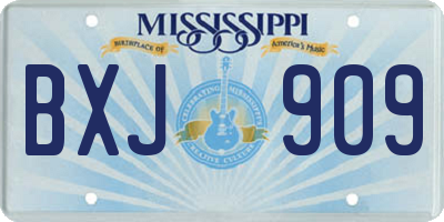 MS license plate BXJ909