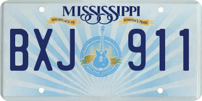 MS license plate BXJ911