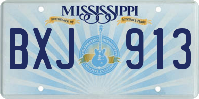 MS license plate BXJ913