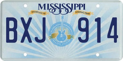 MS license plate BXJ914