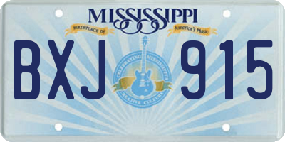 MS license plate BXJ915