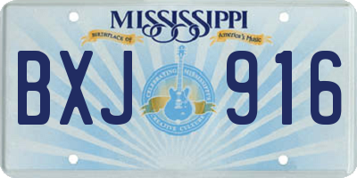 MS license plate BXJ916