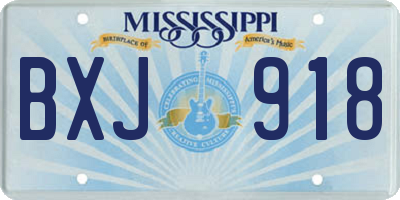 MS license plate BXJ918