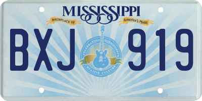 MS license plate BXJ919
