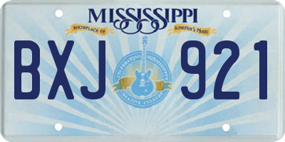 MS license plate BXJ921