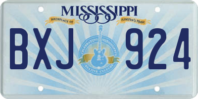 MS license plate BXJ924