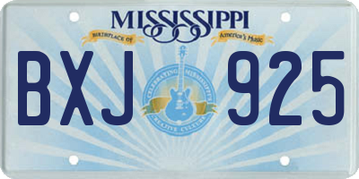 MS license plate BXJ925