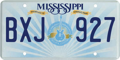 MS license plate BXJ927