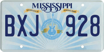 MS license plate BXJ928