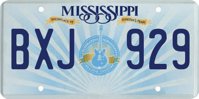 MS license plate BXJ929