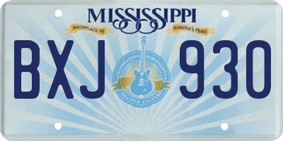 MS license plate BXJ930