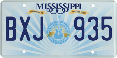 MS license plate BXJ935
