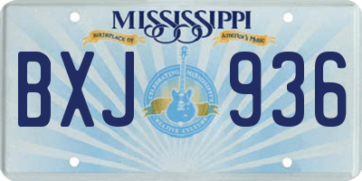 MS license plate BXJ936