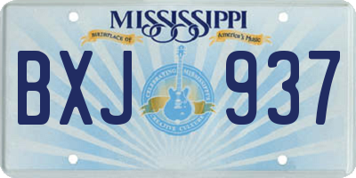 MS license plate BXJ937