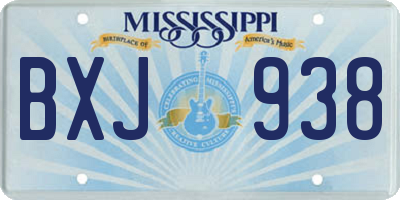 MS license plate BXJ938